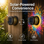 Solar Mandala Wall Light Outdoor Garden Fence Projector Lamp Patio Ambient Decor