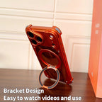 Premium Wood & Aluminum Magnetic Phone Case with Stand