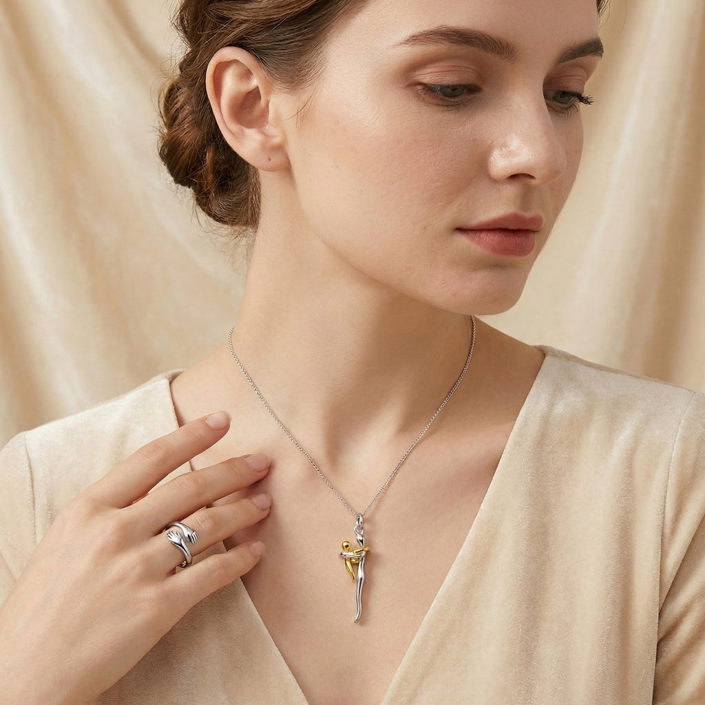 Mother & Child Hug Necklace – A Symbol of Endless Love