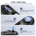 3-in-1 Electric Nail Clipper & Polisher – Automatic Nail Trimmer with LED Light, Safe Nail Grinder for Adults & Kids