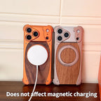 Premium Wood & Aluminum Magnetic Phone Case with Stand