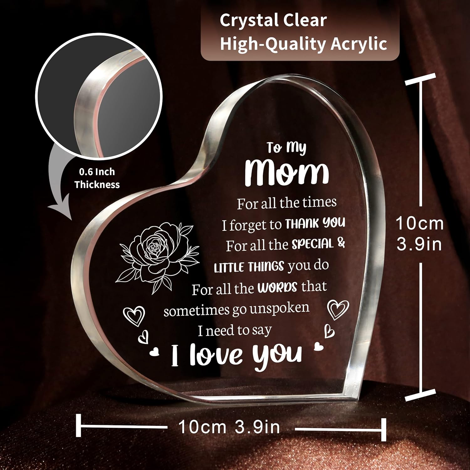 Mother's Day Gift❤️To My Mom Heart-shaped Acrylic Keepsake