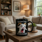 Funny Scream Goat Mug – “I’m Not Yelling, I’m Passionate About Coffee” Ceramic Coffee Cup