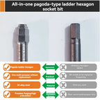 TYIIPLUS™ 6PCS S2 Alloy Steel Magnetic Screwdriver Bits Set – Pagoda Hex Shank Drill Bit Set