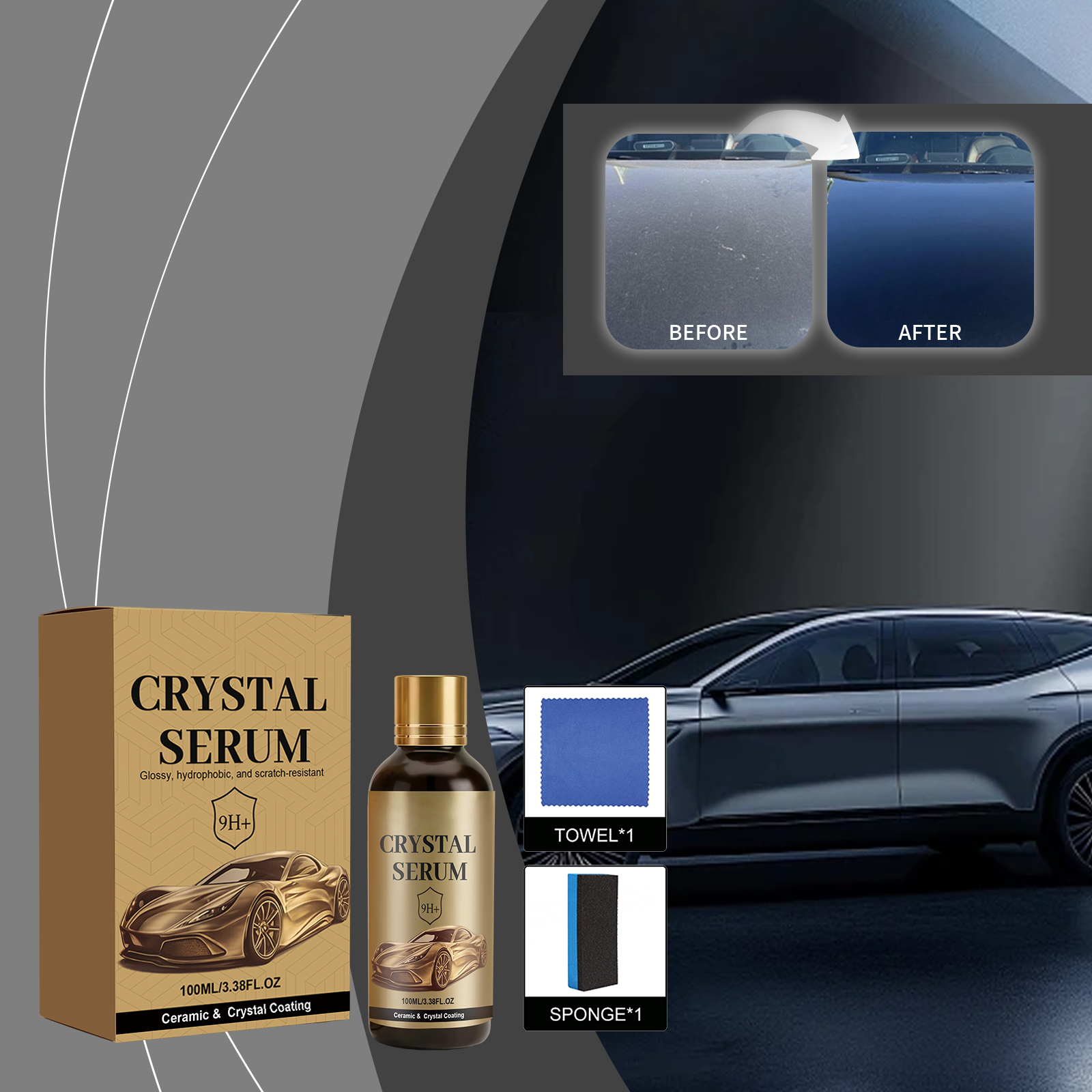 ⚡Graphene Ceramic Coating for Cars – 9H Hardness, 10+ Years Protection, Hydrophobic & Scratch Resistant