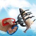 🎣3-Claw Fish Gripper | Non-Slip Handle & Rust-Proof | Essential Fishing Gear for Freshwater & Saltwater