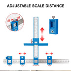 Cabinet Hardware Jig – Handle Template with Engraved Rulers & Self‑Punching Centre
