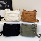 Multi-Pocket Canvas Crossbody Bag for Daily Travel