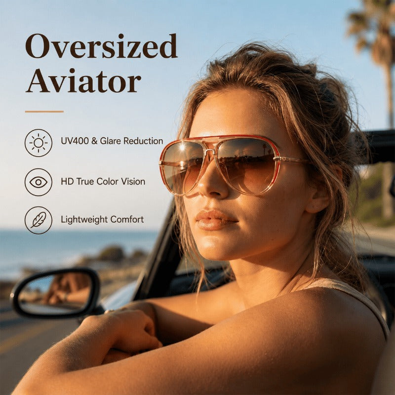 Retro Oversized Aviator Sunglasses