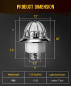 3/4 Inch LED Amber Watermelon Side Marker Light