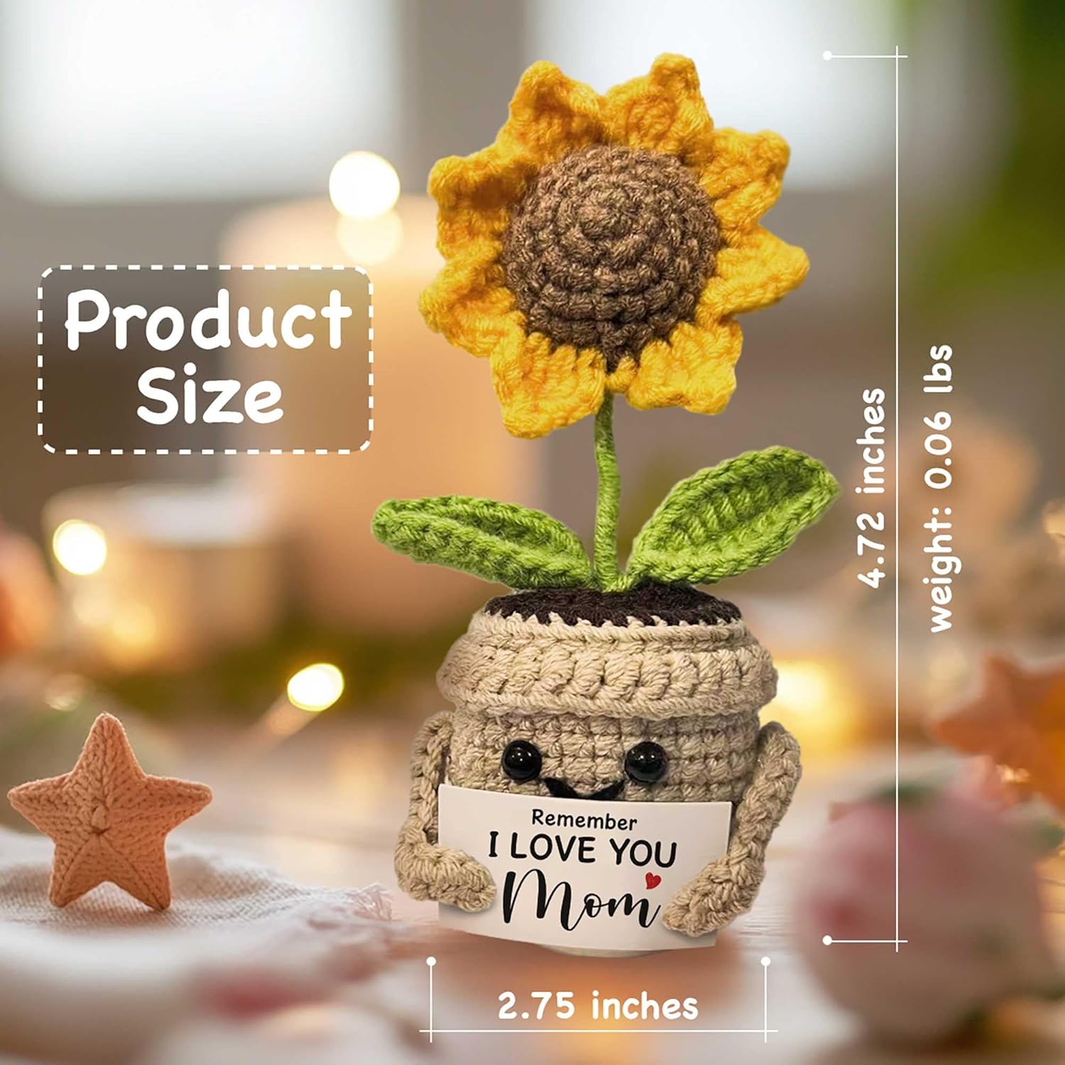 🌻Handmade Crochet Cute Sunflower - Remember I Love You MOM