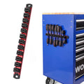 Magnetic Screwdriver & Wrench Organizer – 12-Slot Aluminum Rail, Tool Holder for Garage & Workshop