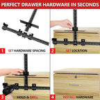 Cabinet Hardware Jig – Handle Template with Engraved Rulers & Self‑Punching Centre