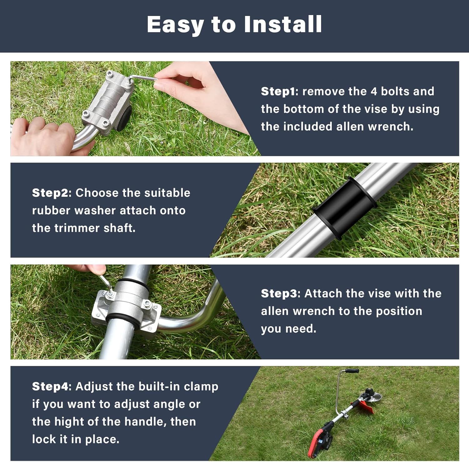 Ergonomic Trimmer Handle Kit – Shoulder Strap & Extension Bracket