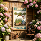 HOEING AIN'T EASY – 8x12 Inches Funny Garden Sign