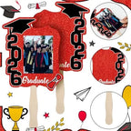 🎓Class of 2026 Graduation Fan Set (24 Pack) — Double-Sided Photo Props with Handles