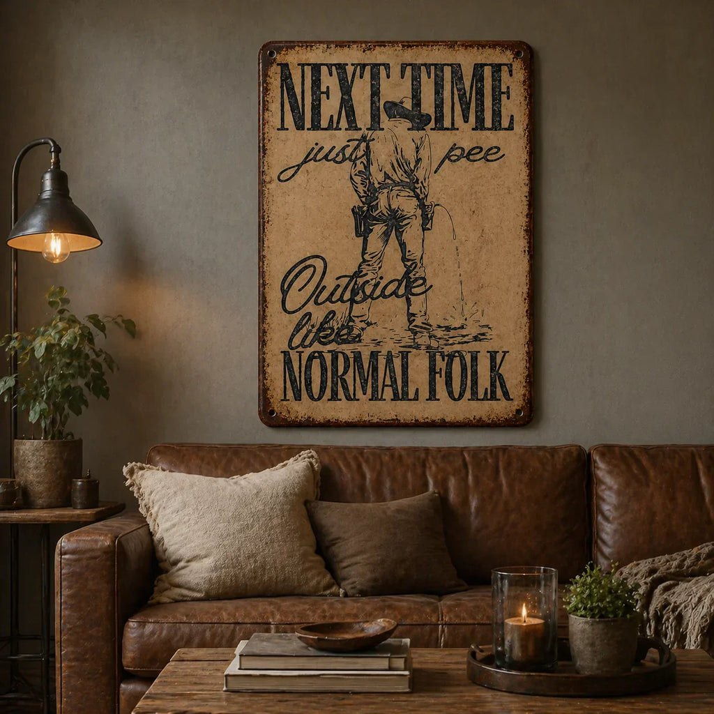 🤠"Next Time Pee Outside Like Normal Folk" Funny Wall Sign