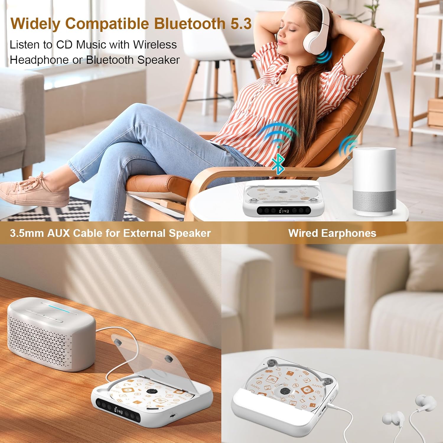 Portable Bluetooth CD Player ❤️ The Perfect Gift for Music Lovers