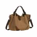 Vintage Canvas Tote Bag for Women Large Capacity Commuter Crossbody Handbag