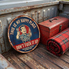 🔩🔧"This Is My Happy Place" Metal Tin Sign
