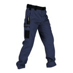 Men's Waterproof Tactical Work Pants - Solid Color with Multi-Pockets for Outdoor Activities