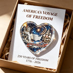 🇺🇸 America's Voyage of Freedom 250th Anniversary Heart Keepsake
