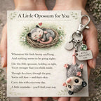 A Little Opossum for You - "Still Hanging On" Keychain & Sentiment Card Set