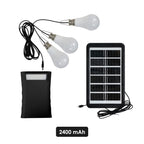 Solar Powered LED Lighting System with 3 Bulbs